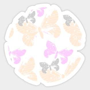 Butterflies on Coral Red Sticker